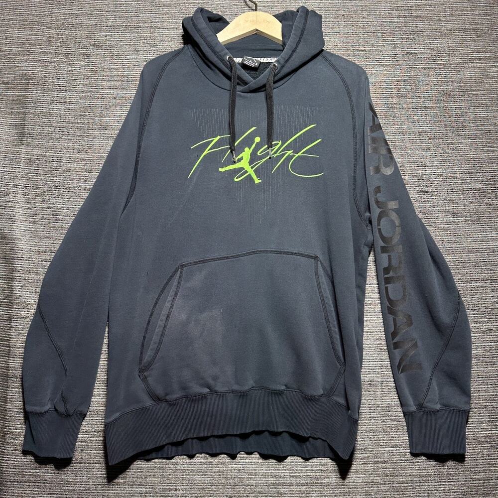 Air Jordan Hoodie Men's Large Black Pullover Flight Faded 532131-013